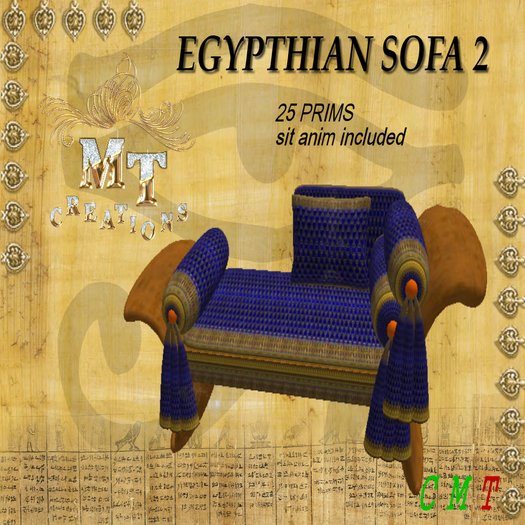 Second Life Marketplace egyptian sofa blue